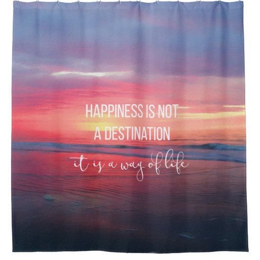 Moody Dark Sunset Ocean Uitzicht Quote Douchegordijn (Voorkant)