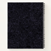 Moody Deep Navy Blauw Bloemen Patroon Notitieboek (Achterkant)