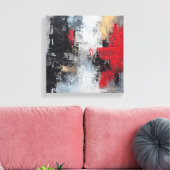 Moody Deep Sea | Dramatic Expressionist Wave Canva Canvas Afdruk (Insitu (Woonkamer))
