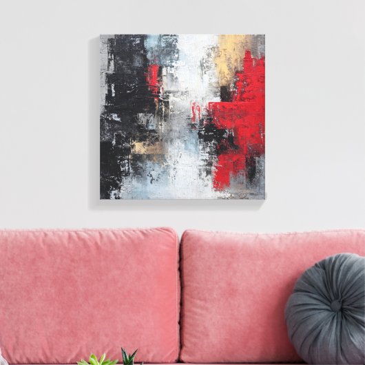 Moody Deep Sea | Dramatic Expressionist Wave Canva Canvas Afdruk (Insitu (Woonkamer))