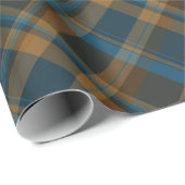 Moody Diagonal Navy, Brown and Copper Tartan Plaid Cadeaupapier (Rol Hoek)
