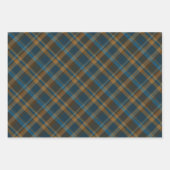 Moody Diagonal Navy, Brown and Copper Tartan Plaid Inpakpapier Vel (Voorkant 2)