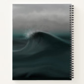 Moody diepe groene golf in storm notitieboek (Achterkant)