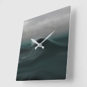 Moody diepe groene golf in storm vierkante klok (Hoek)