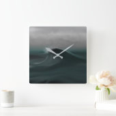 Moody diepe groene golf in storm vierkante klok (Huis)