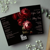 Moody donker bloemenbruiloft alles in één kaart
