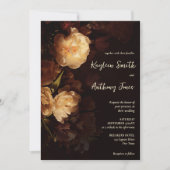 Moody donker  bloemenbruiloft alles in één kaart (Voorkant)