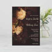 Moody donker  bloemenbruiloft alles in één kaart (Staand voorkant)
