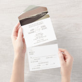 Moody Donker Bruin Olive Bold Een Edgy Bruiloft All In One Uitnodiging (Afscheurbaar)