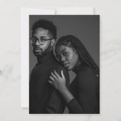 Moody Donker Elegant Bloemen Navy Foto Bruiloft Save The Date (Achterkant)