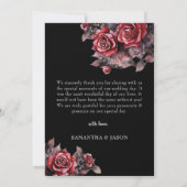 Moody Donker Gotische Bloemen Schedel Halloween Br Bedankkaart (Achterkant)