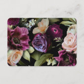 Moody Donker Romantisch Bloemen Elegant Bruiloft Informatiekaartje (Achterkant)