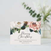 Moody donkere bloemen moderne elegante kerstvakant feestdagenkaart (Staand voorkant)