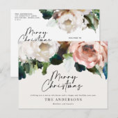 Moody donkere bloemen moderne elegante kerstvakant feestdagenkaart (Voorkant / Achterkant)