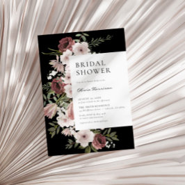 Moody Dusty Roos Bloemen Vrijgezellenfeest Kaart