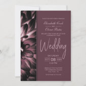Moody Dusty Roos Floral Wedding Kaart (Voorkant)