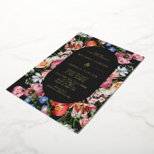 Moody Dutch Floral Burst Lijst Wedding Gold Folie Uitnodiging (Gedraaid)