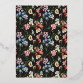 Moody Dutch Floral Burst Lijst Wedding Gold Folie Uitnodiging (Achterkant)