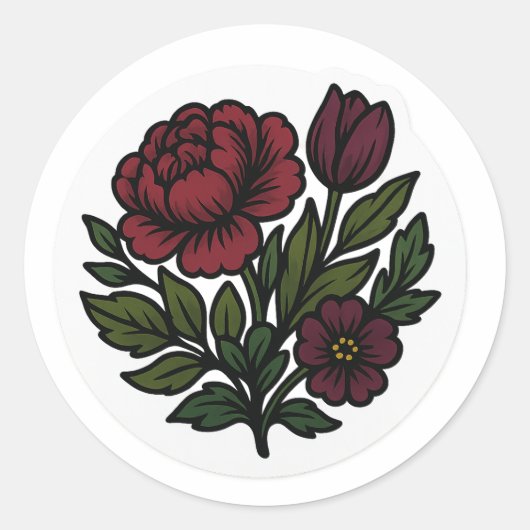 Moody Dutch Floral Sticker (Voorkant)