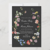 Moody Dutch Floral Wreath Garden Party Birthday Kaart (Voorkant)