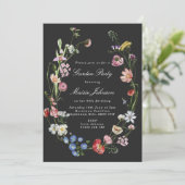 Moody Dutch Floral Wreath Garden Party Birthday Kaart (Staand voorkant)