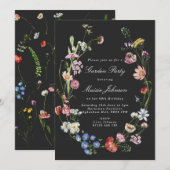 Moody Dutch Floral Wreath Garden Party Birthday Kaart (Voorkant / Achterkant)