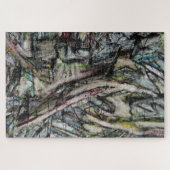 Moody Dynamic Modern Monochrome Abstract Legpuzzel (Horizontaal)