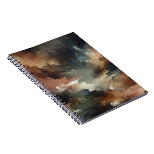 Moody Earth Tone Abstract Art Notitieboek (Rechterzijde)