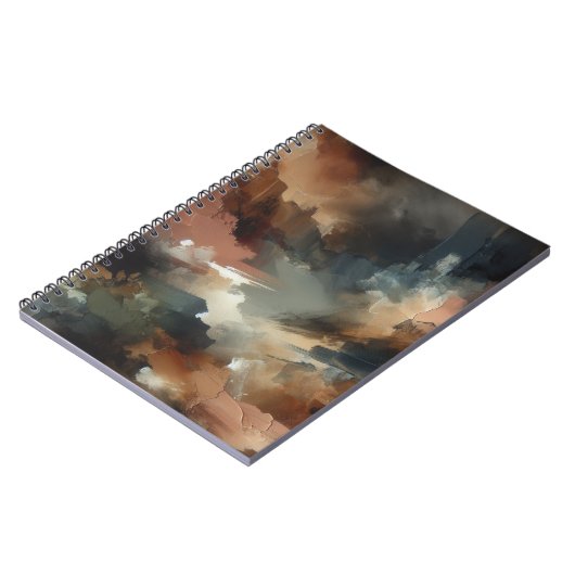 Moody Earth Tone Abstract Art Notitieboek (Linkerzijde)