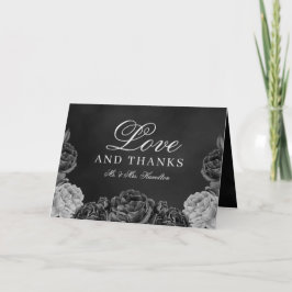 Moody Elegance Gothic Floral Waterverf Wedding the Bedankkaart