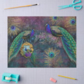 Moody Elegant Peacock Feather Glitter Decoupage Tissuepapier (Craft)