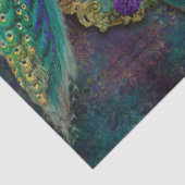Moody Elegant Peacock Feather Glitter Decoupage Tissuepapier (Detail)