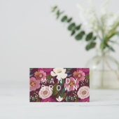 Moody & Elegant Waterverf Bloemenarrangement Visitekaartje (Staand voorkant)
