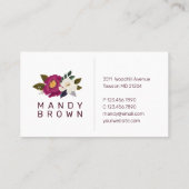 Moody & Elegant Waterverf Bloemenarrangement Visitekaartje (Achterkant)