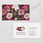 Moody & Elegant Waterverf Bloemenarrangement Visitekaartje (Voorkant / Achterkant)