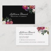 Moody & Elegant Waterverf Bloemenarrangement Visitekaartje (Voorkant / Achterkant)