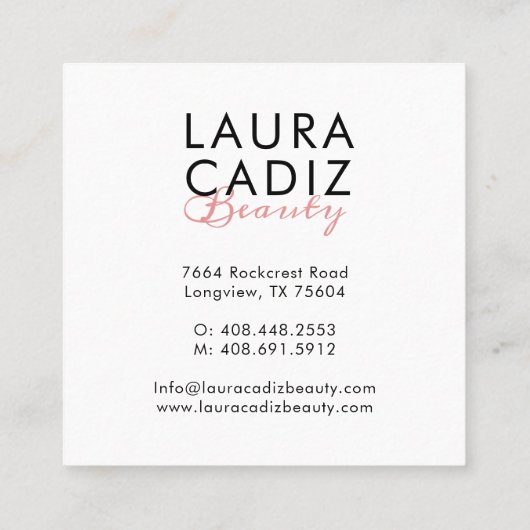 Moody & Elegant Waterverf Bloemenarrangement Zwart Vierkante Visitekaartje (Achterkant)