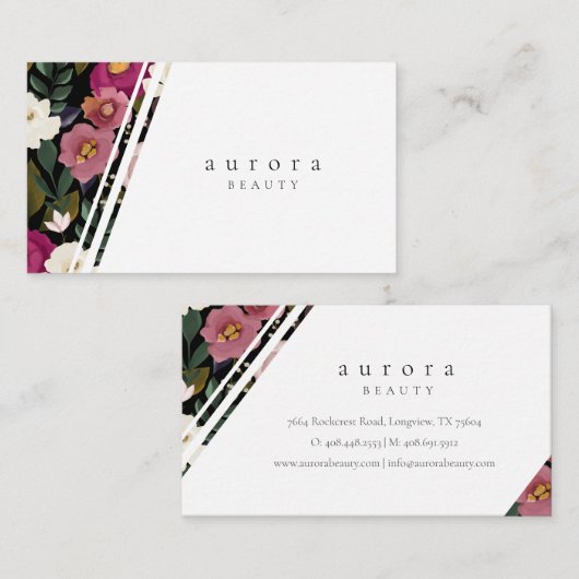 Moody & Elegant Waterverf Floral Arrangement Visitekaartje (Voorkant / Achterkant)