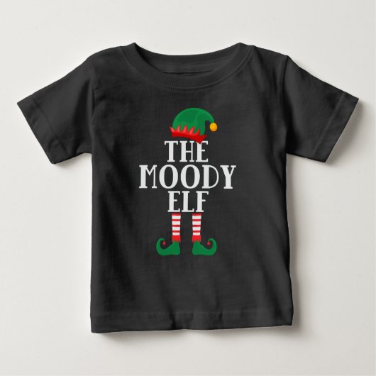 Moody Elf Funny Kerstmis T-Shirt (Voorkant)