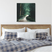 Moody Emerald Forest Path Oil Painting Canvas Art (Insitu (Slaapkamer))