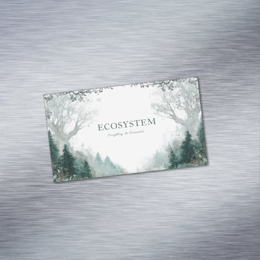 Moody en mystiek betoverd bos magnetisch visitekaartje (Voorbeeld)