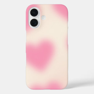 Moody esthetisch roze hart iPhone 16 hoesje