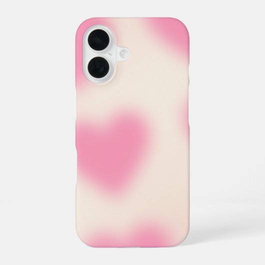 Moody esthetisch roze hart iPhone 16 hoesje (Achterkant)