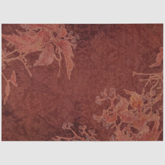 Moody Fall Leaves Dark Terracotta Red Burgundy Art Tissuepapier (Voorkant)