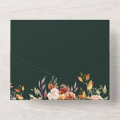 Moody Fall Wedding Emerald Green All In One Uitnodiging (Achterkant)