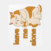 Moody fat cat leave me alone fleece deken (Voorkant)