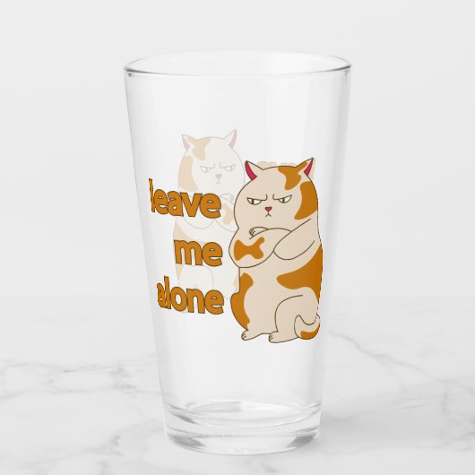 Moody fat cat leave me alone  glas (Achterkant)