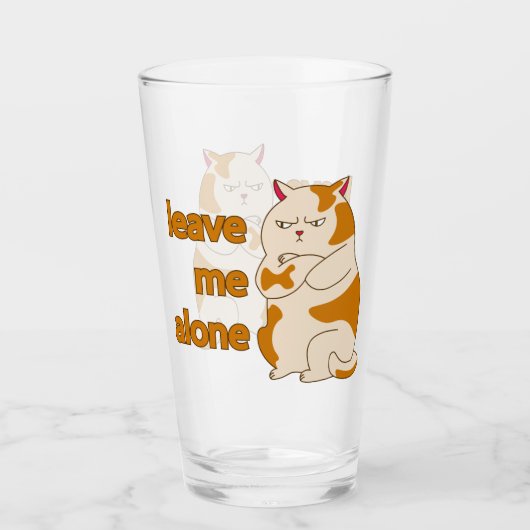 Moody fat cat leave me alone glas (Voorkant)