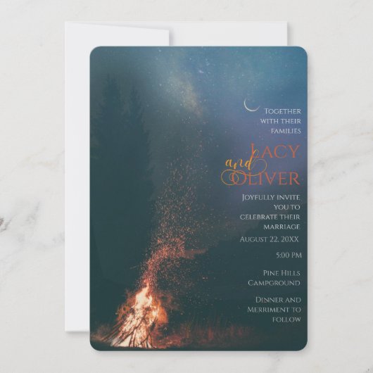 Moody Fireside Wedding Invitation Save The Date (Voorkant)