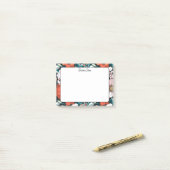 Moody Floral Aangepaste Naam Stationery Post-it® Notes (Op bureau)